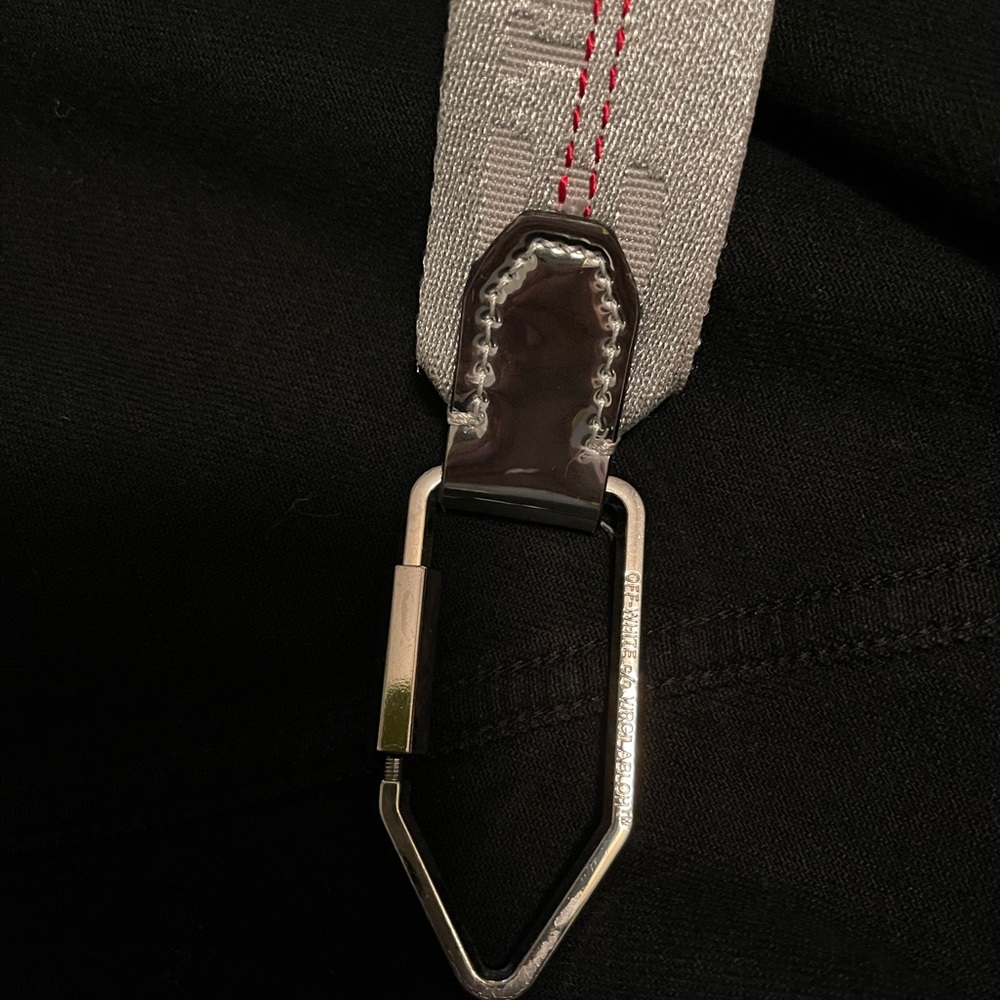 Off white bag strap with clear bag